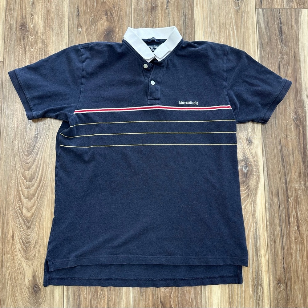 Vintage Y2K Abercrombie & Fitch 100% Cotton Muscle Fit Polo Shirt, Large